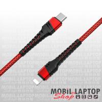 Adatkábel Apple USB Type-C / 8pin lightning 1,2m fekete Borofone BU21 Dragon