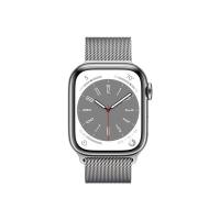 Apple Watch S8 Cellular (41mm) ezüst rozsdamentes acél tok, ezüst milánói szíjas okosóra