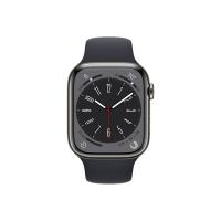 Apple Watch S8 Cellular (45mm) grafit rozsdamentes acél tok, fekete sportszíjas okosóra