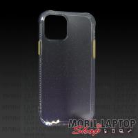 Kemény hátlap Apple iPhone 12 / 12 Pro ( 6,1" ) csillámos átlátszó-rózsaszín