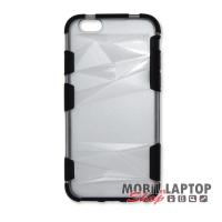 Kemény hátlap Apple iPhone 6 / 6S átlátszó ütésálló műanyag fekete kerettel