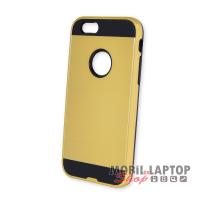 Kemény hátlap Apple iPhone 6 / 6S ütésálló műanyag + gumi arany
