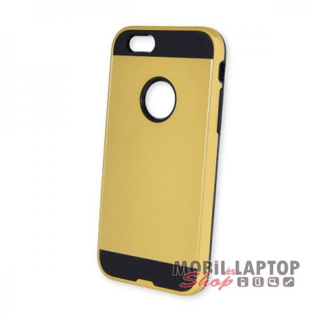 Kemény hátlap Apple iPhone 6 / 6S ütésálló műanyag + gumi arany